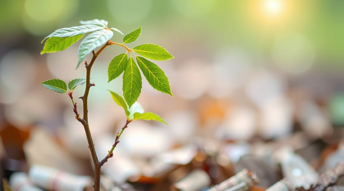 Ilustración de un signo de interrogación con elementos naturales